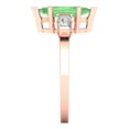 thumbnail image 3 of 2 ct Marquise Cut Simulated Green Diamond Three-Stone Engagement Ring for Women in 18K Rose Gold, 3 of 5
