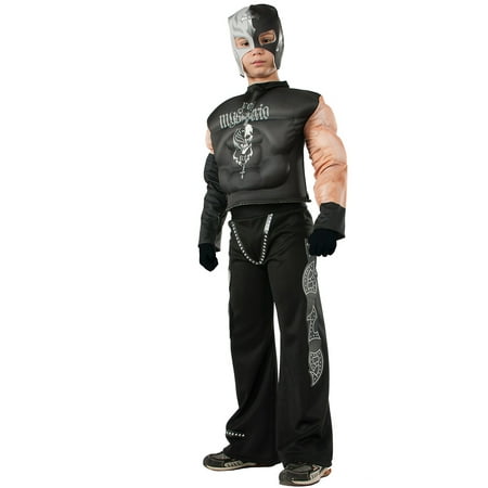 Rubies WWE Deluxe Muscle-Chest Rey Mysterio Costume, Child Large
