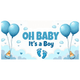 thumbnail image 2 of LUUFILx Oh Baby Boy Banner Newborn Event Backdrop Baby Shower Gender Reveal Party Supplies Decorations Photo Props Celebration Photographic Background, 2 of 8