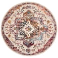 thumbnail image 2 of SAFAVIEH Crystal Debra Southwestern Area Rug, Light Blue/Burgundy, 5' x 5' Round, 2 of 10
