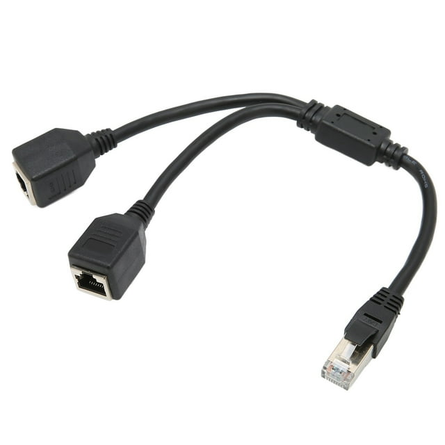 RJ45 Ethernet Adapter Cable, 1 To 2 Port 1 To 2 Port Ethernet Adapter Gold Plated Core For All Networks For Office For Home