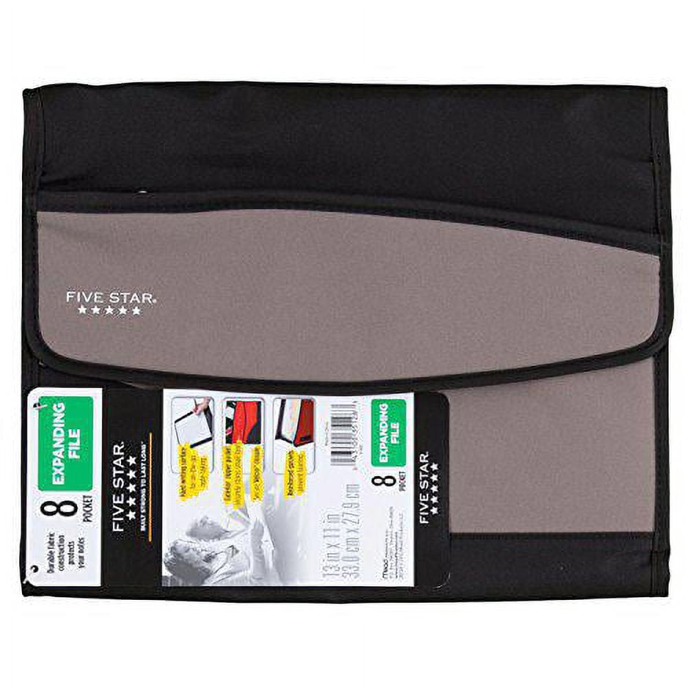 Five Star 8 Pkt Expanding File,Gray