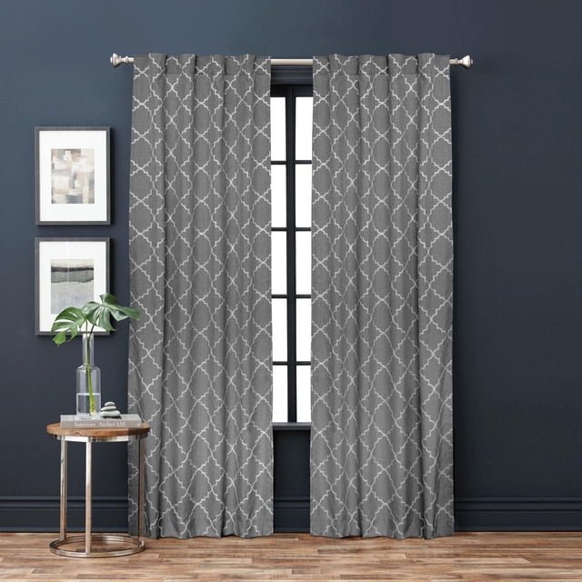Hometrends Natalie 84" Back Tab Light Filtering Drapery Window Curtain Panel, White