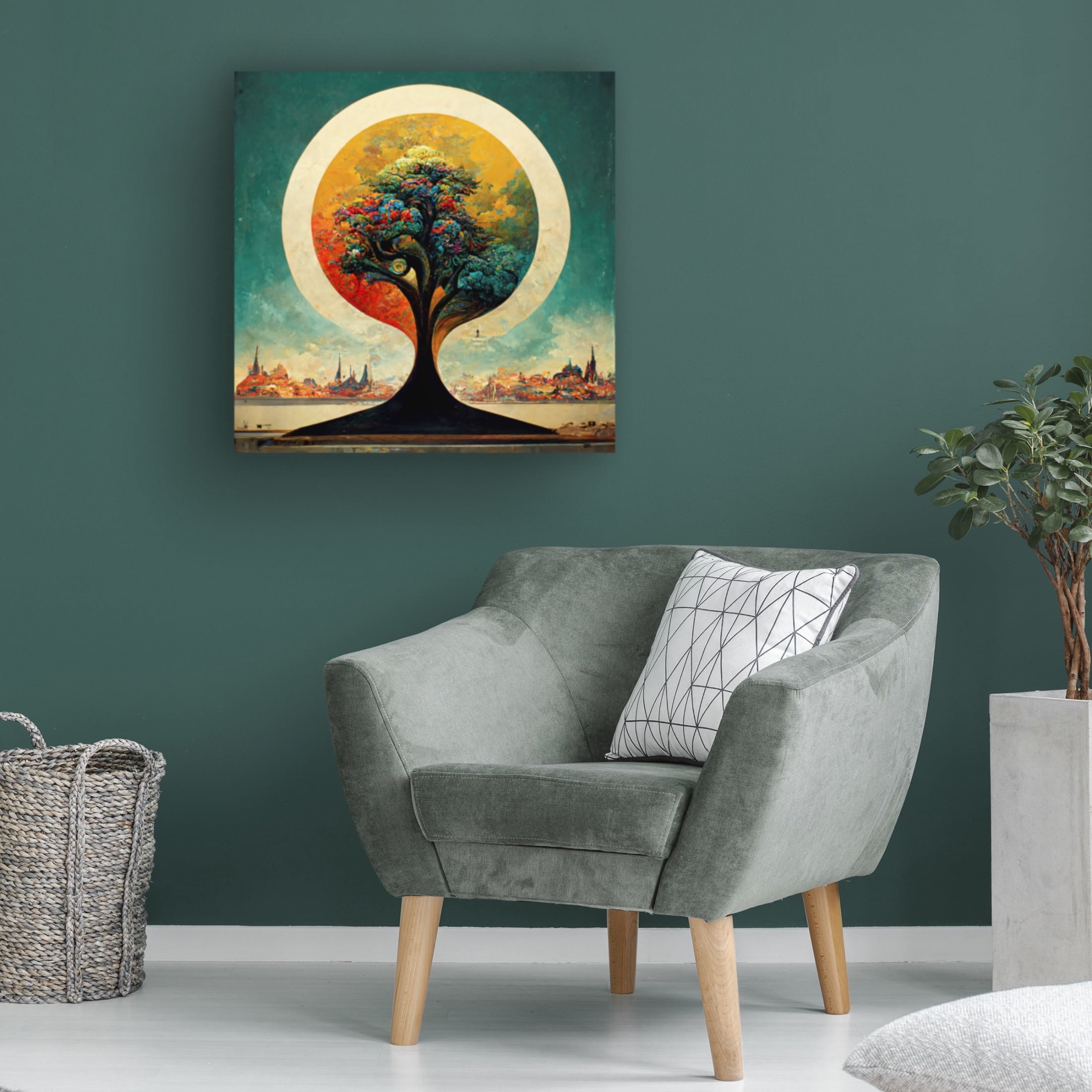 Canvas Wall Art - Ray Heere 'Tree Of Life 3' Wall Art for Living Room, Bedroom, or Office Décor by Trademark Fine Art - 18 x 18 Inches