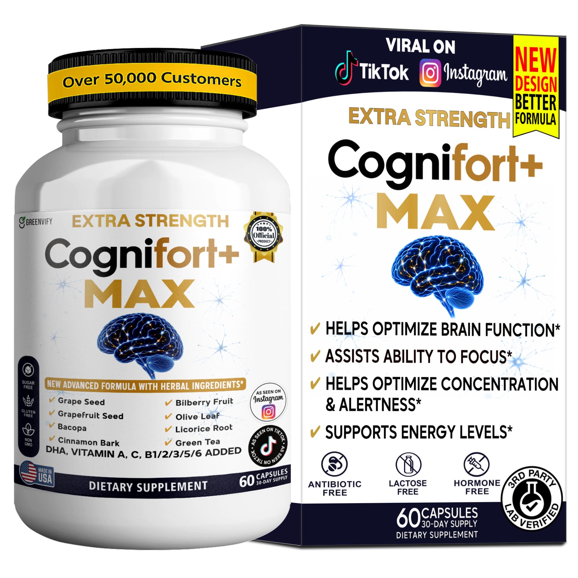 GreenVify Cognifort+ Max Dietary Supplement Capsules