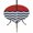 Navy blue red, variant on Round Outdoor Tablecloth with Umbrella Hole and Zipper, Black Chevron Tablecloth with Elastic Waterproof, Geometric Navy Blue White Sea Wavy Striped Patio Table Covers for 31" - 35" Pool Tables