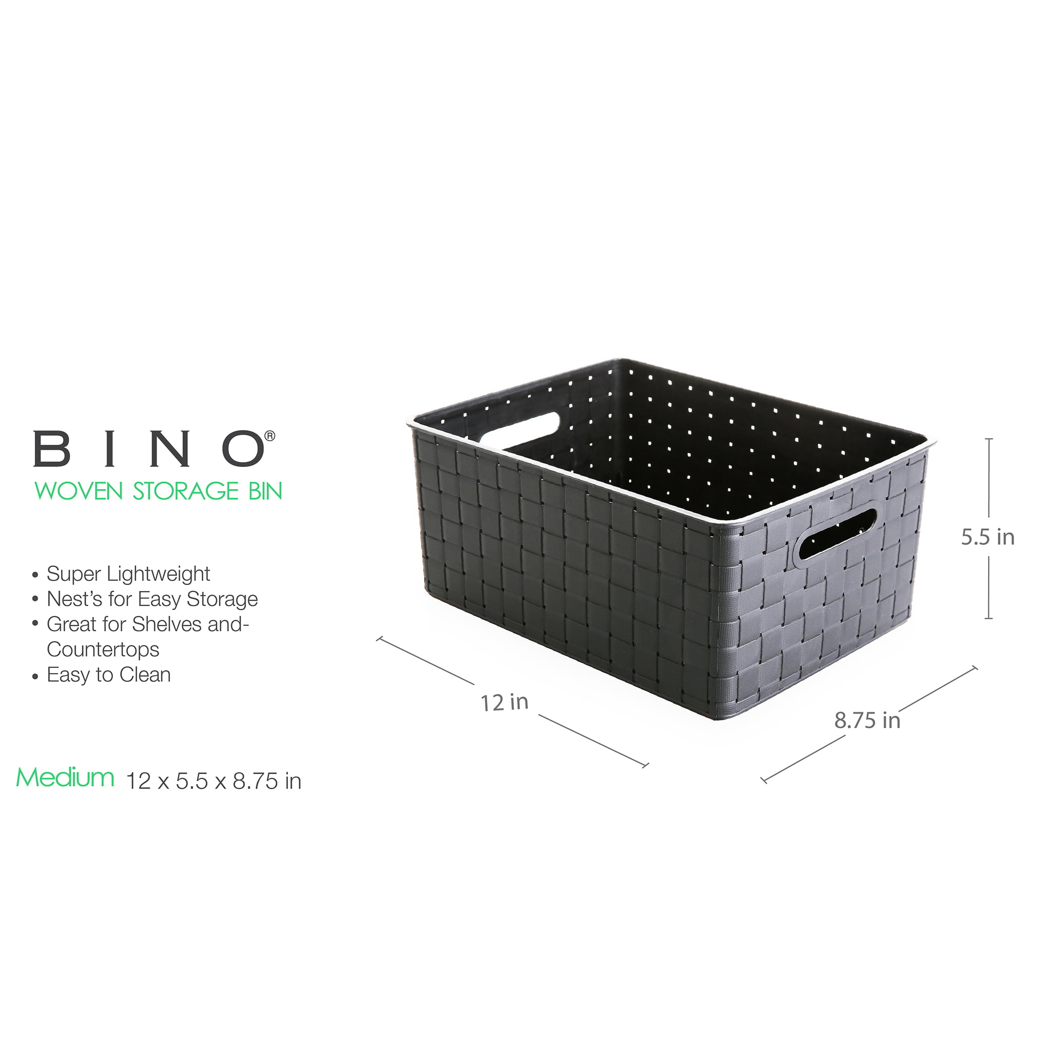 BINO, Plastic Storage Baskets Small - Black
