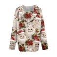 thumbnail image 6 of Women's Fashion Christmas Print Casual Zip-Up Long-Sleeve Hooded Jacket, for Outdoor Activities and Daily Use,Beige,XL, 6 of 6