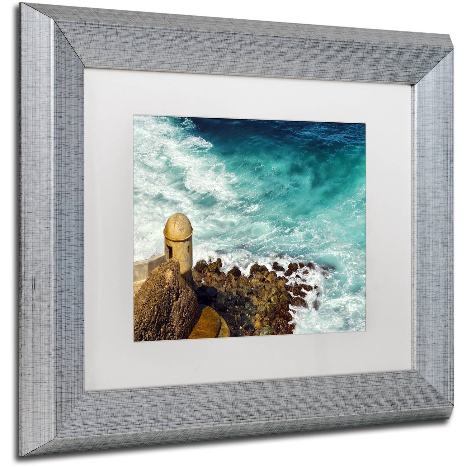 Trademark Fine Art "Castillo de San Felipe del Morro 12" Canvas Art by CATeyes, White Matte, Silver Frame
