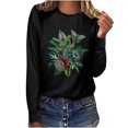 thumbnail image 1 of Pompotops T-shirt à Manches Longues Col Rond et Imprimé Femme, 1 of 7