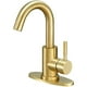 thumbnail image 1 of 1 pieza grifo de lavabo de acero inoxidable 304 cepillo en dorado mezcla de agua caliente y fría, 1 of 9