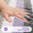 thumbnail image 2 of Alfombra de baño Buganda de microfibra a rayas extragruesa, color morado y gris, 2 of 6