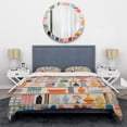 thumbnail image 3 of Designart "Playful Patterns Mid Century Pink Delight IV" Abstract Bedding Covert Set - Abstract Midcentury Pink Mid-Century Bed Set With 1 Sham, 3 of 6