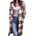 thumbnail image 5 of Drop Shoulder Outwear, Casual Plaid Coat Loose Button Up Warm For Lady For Dating ANGGREK Otros, 5 of 5