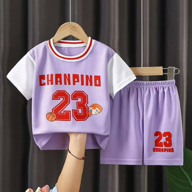 Ropa de baloncesto para niños, traje deportivo para niñas, camiseta de verano de secado rápido para niños, entrenamiento para niños medianos y grandes, deportes