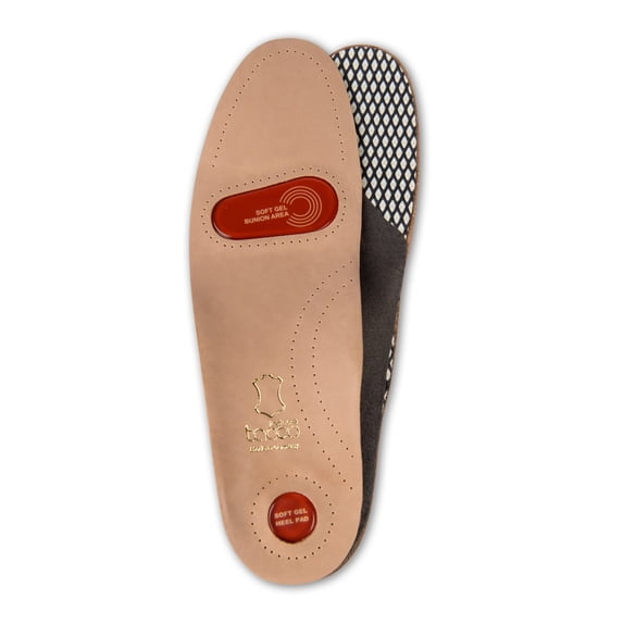 Full Length Orthotic Shoe Insoles Inserts Leather Arch Support, Tacco Gel Deluxe