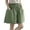 Army Green, variant on Sunshuilll High Waisted Elastic Pockets Shorts, Women's