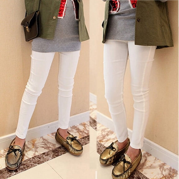 Girls Leggings Stretchy Jeans Skinny Fit Long Pants Trousers for Girls Kids Girl Candy Colors Pencil Trousers Stretch Elastic Slim Pants Leggings, 3-9T