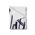 thumbnail image 2 of Saying Soft Flannel Fleece Throw Blanket, Inspirational Lettering Hand-drawn Detailed and Calligraphic Font, Cozy Plush for Indoor and Outdoor Use, 50" x 60", Indigo and White, by Ambesonne, 2 of 6