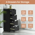 thumbnail image 6 of ZENY Bathroom Floor Cabinet Attractive Wooden Side Storage Organizer with 4 Drawers, Black, 6 of 9