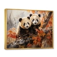 thumbnail image 2 of Designart "Pandas Playful China Art painting I" Animals Floater Framed Canvas Print, 2 of 7