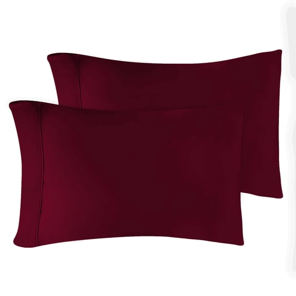Superior Egyptian Cotton 300 Thread Count Pillowcases, Set of 2, King, Burgundy