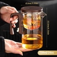thumbnail image 3 of 720ml / 24oz Filter Glass Teapot with Removable Infuser, Wooden Handle and Strainer, One-Hand Operation Tea Strainer Pot, Press-Control Teapot, 3 of 9