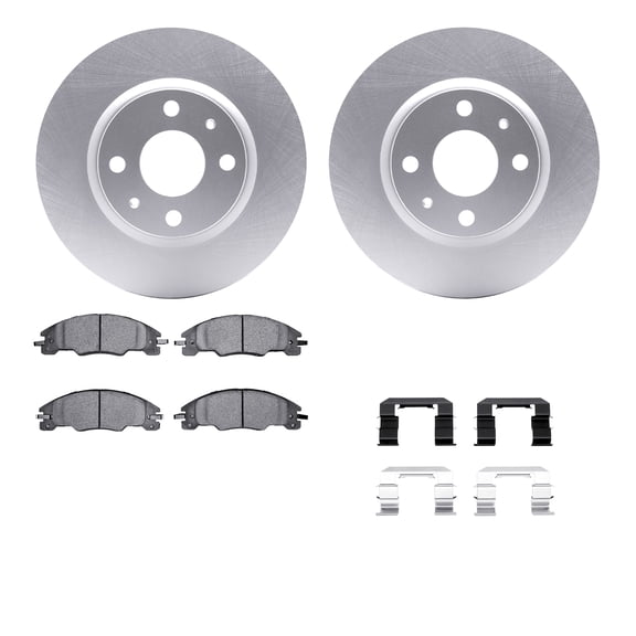 Dynamic Friction Company Front Geospec Brake Rotors with 5000 Advanced Brake Pads includes Hardware 4512-99046