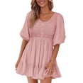 thumbnail image 1 of Vestido BTFBM Spring Empire Cintura para Mujer 2025 Verano Rosa, 1 of 9