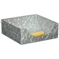 thumbnail image 1 of 3 x 7 x 7 in. Galvanized Metal Napkin Holder with Fitted Handle - Gray, 1 of 1