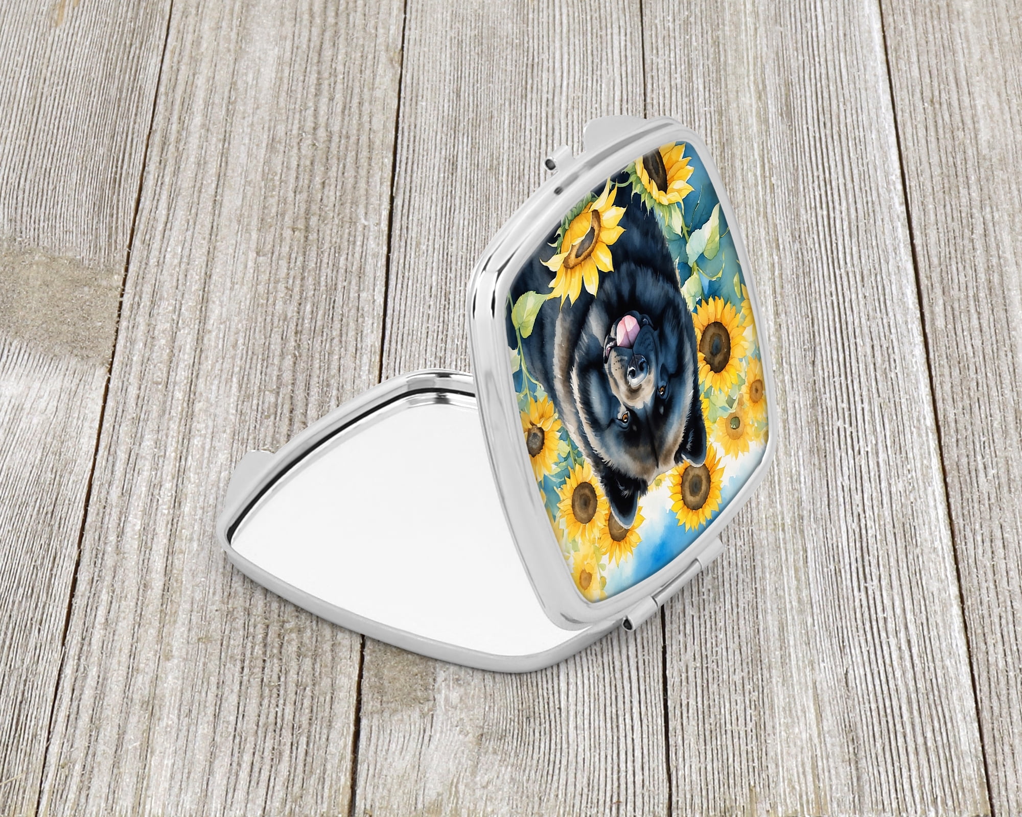 Chow Chow in Sunflowers Compact Mirror 2.75 in x 3 in