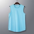 thumbnail image 6 of Wyobmus Men's Sport Tank Top Gym Workout Undershirt Sleeveless Muscle Shirts Crewneck Solid Loose Fit Shirt A-Blue, 6 of 6