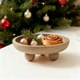 thumbnail image 6 of Wooden Pedestal Stand Decor Tray,Thick Wood Sturdy Decorative Tray for Bathroom Kitchen Countertop,Versatile Display Storage Organizer with 5.12" Round Size, Lightweight Gift Idea(Brown,5.1x5.1x1.7"), 6 of 9