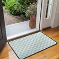thumbnail image 2 of Light Blue and Cream Checkered Pattern Door Rugs,Washable Non Slip Door Mats Indoor,Decorative Door Mats,Entry Mat Indoor for Entrance,Bedroom,Kitchen,Bathroom,30"x17", 2 of 6