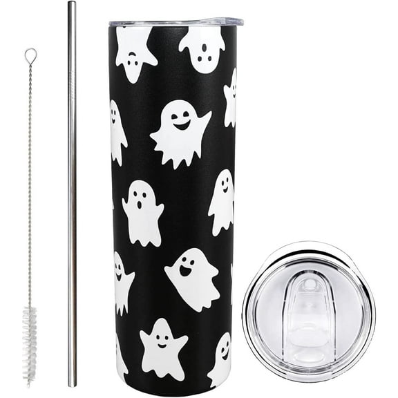 Halloween Tumbler Halloween Gifts for Women, ghost cups gothic Tumblers with Lids and Straw, Coffee Mug Travel Halloween Cup Unique Birthday Gift