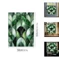 thumbnail image 4 of Window Privacy Film 19.7 x 19.7 Inch Removable Static Cling Tiffany Style Stained Glass Window Film Decorative Double-Sided Floral Window Clings for Home Office Living Room, Green2, 4 of 9