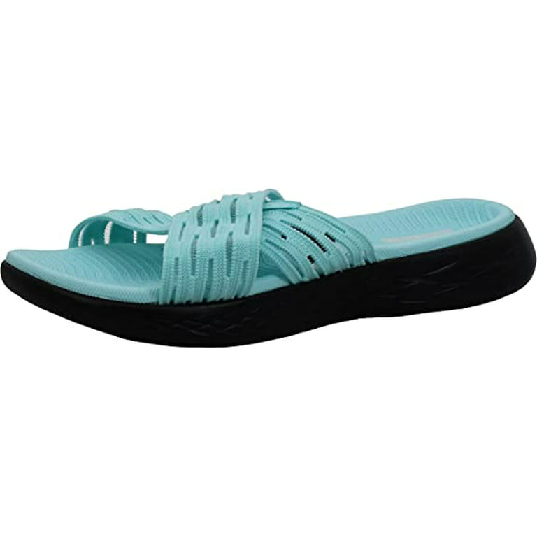 nuttet Mordrin lomme Skechers Women's On The Go 600-Sunrise Slide Sandal Black/Aqua 10 -  Walmart.com