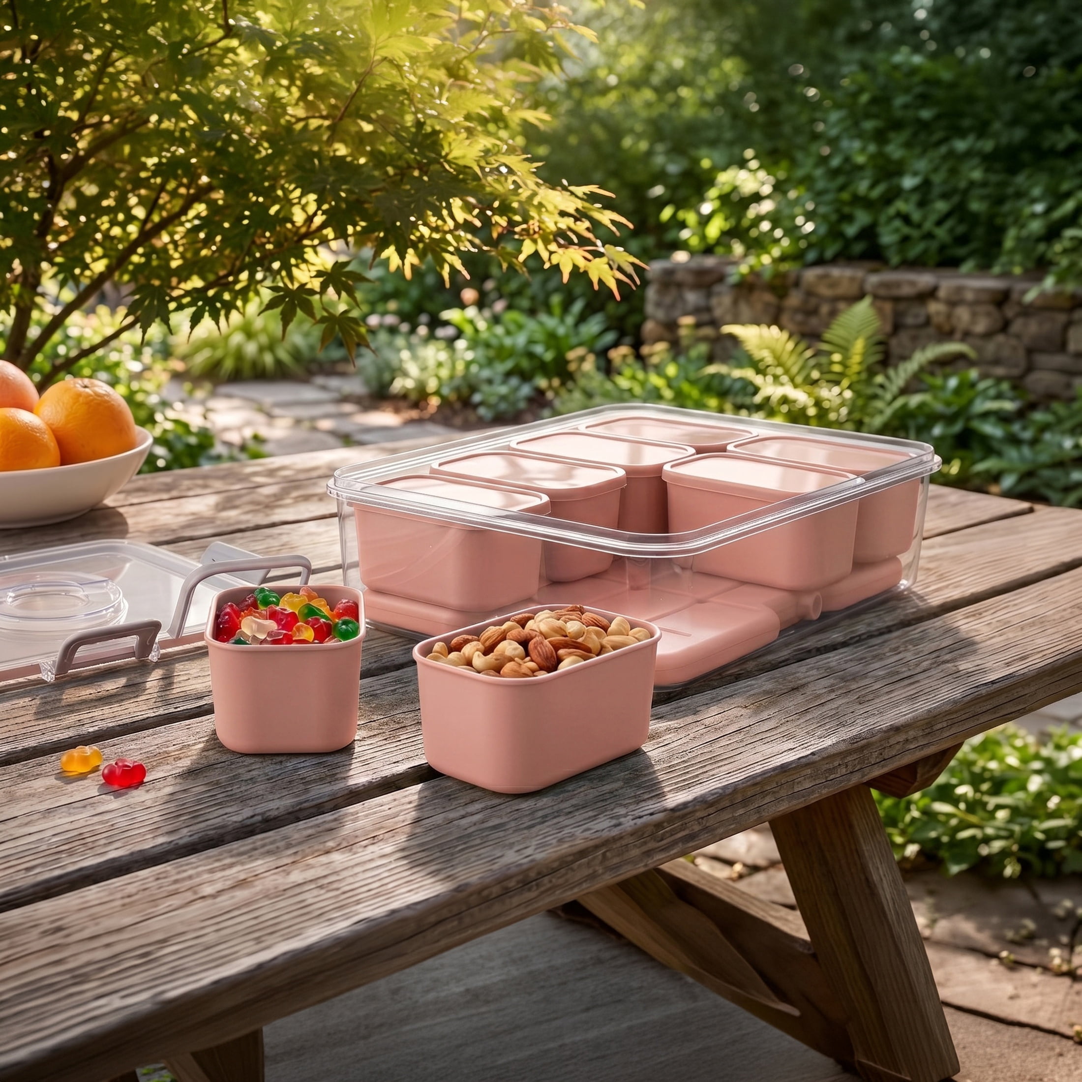 Cook with Color 8-Compartment Snack Box Food Storage Container