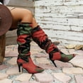 thumbnail image 3 of Oyedens Camo Stiletto Knee High Boots for Women Camouflage Slouchy High Heels Knee Length Long Boots, 3 of 7
