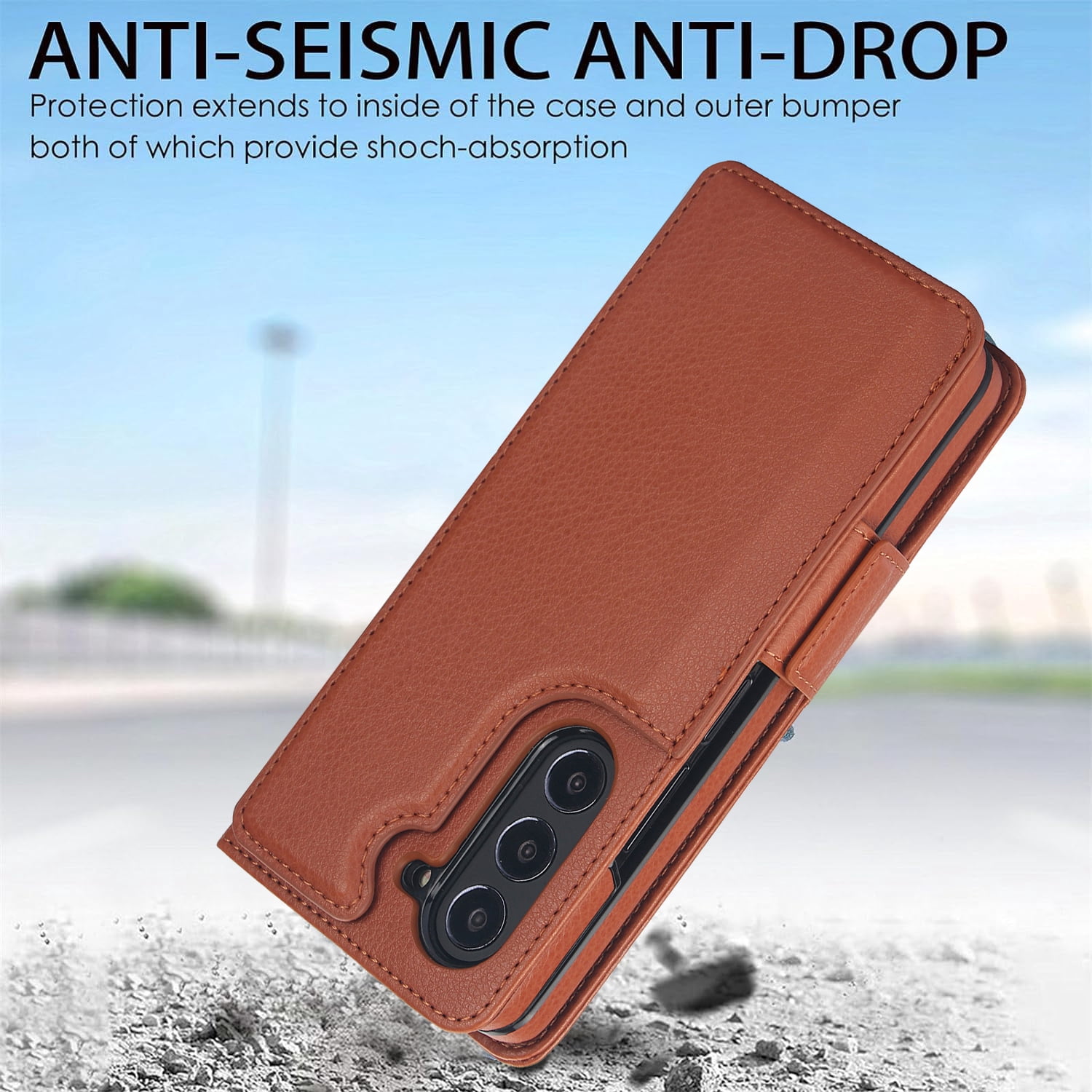 Wallet Case for Samsung Galaxy Z Fold 7 with S-Pen Holder and Credit Card Slots, Premium PU Leather RFID Blocking Magnetic Closure Flip Phone Case Cover for Samsung Galaxy Z Fold 7, Brown
