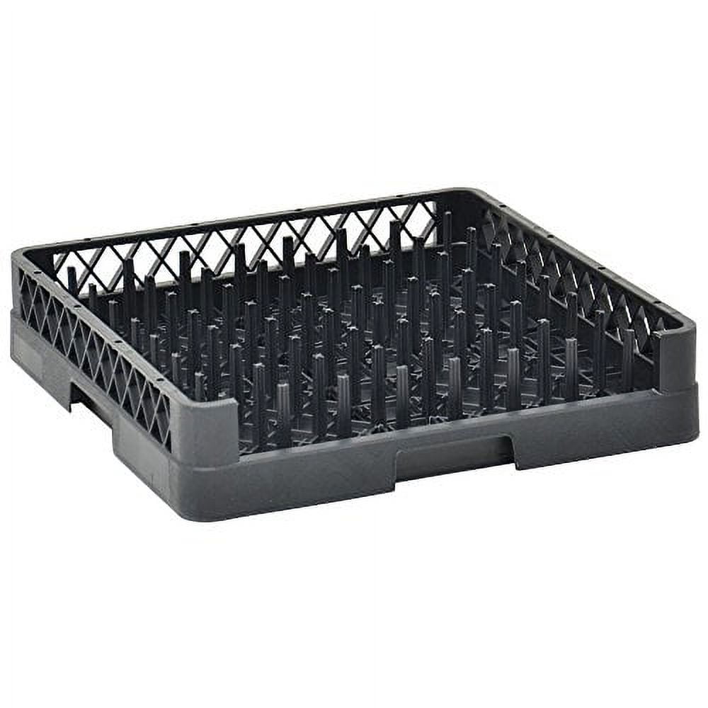 Vollrath Traex Black Plastic Tray and Plate Open End Dishwashing Rack - 19 3/4"L x 19 3/4"W x 4"H