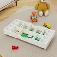 thumbnail image 5 of 2 in 1 Rollaway Play Table and Toy Organizer Compatible with Lego Suitable for Storing Under Bed or Sofa-White (38" x 18.7" x 5.9"), 5 of 7