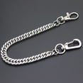 thumbnail image 2 of Long Metal Wallet Chain Leash Pant Jean Keychain Ring Clip Men‘s Hip Hop Flat Stainless Steel Necklace Jewelry, 2 of 7