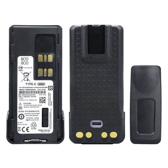 4800mAh High Capacity PMNN4493AR Replacement Battery with Type-C Charger Port for Motorola XPR3300 XPR3500 DP4400 XPR7350 XPR7550 APX1000 GP328D DP4601 DGP8550Ex Radios