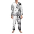 thumbnail image 3 of Daiia Cute Cat Meadow Sketch for Men's Long-Sleeved Pajama Set – Soft & Comfortable Sleepwear Button-Up Pajamas Cozy Lounge Wear-XX-Large, 3 of 7