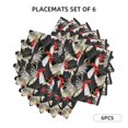 thumbnail image 3 of Placemats Set of 4 / 6, Roosters 2 Placemats for Dining Table Indoor/Outdoors Heat Resistant Washable Placemats 18" x 12", 3 of 8