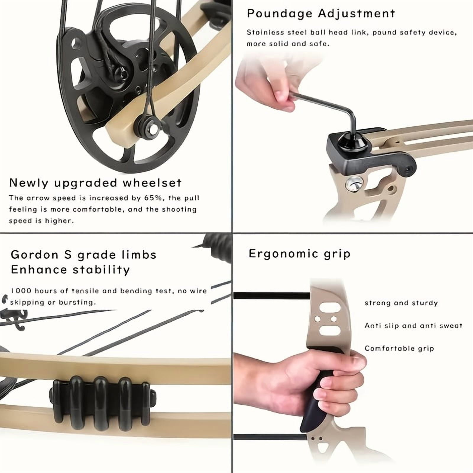 JUNXING Battleship PRO Compound Bow Hunting Bow 30-55 lbs