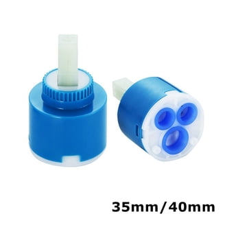 Rkgfnds Ceramic Stem Disc Cartridge Valve – 3/4" 20 Spline Replacement Tap Cartridge, Brass Body For Bathroom & Kitchen Faucets, Clockwise/Anti-Clockwise (Blue)