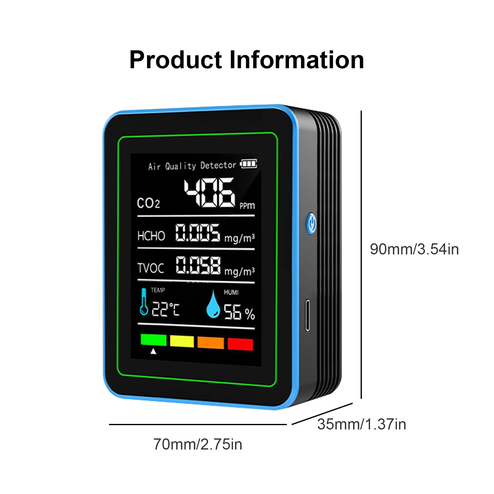 Air Quality Monitors Indoor Portable PM2.5 Temperature Humidity Detector for Home Office School Air Quality Tester