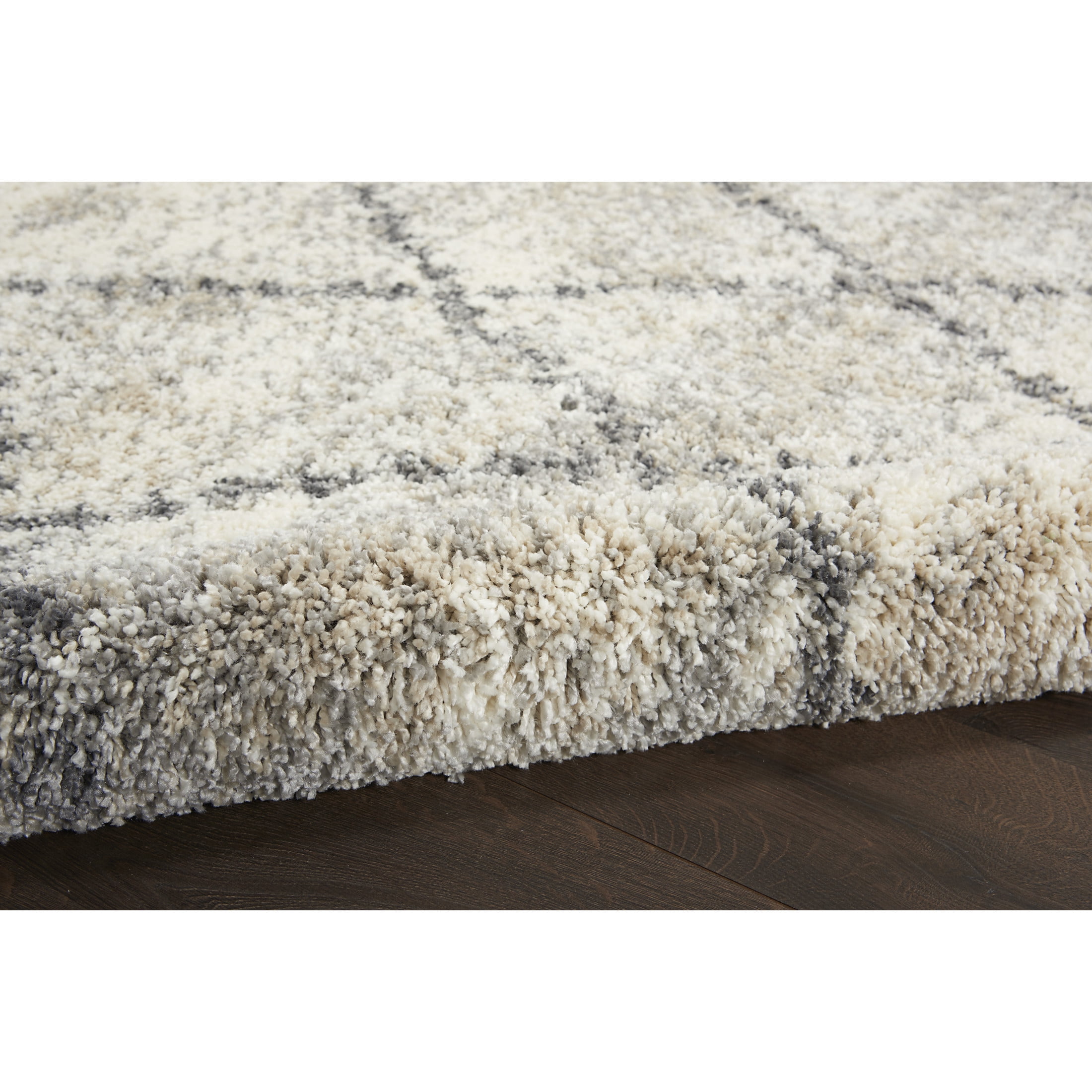 Nourison Oslo Shag 6'7" x 9'6" Ivory/Grey Shag Indoor Rug